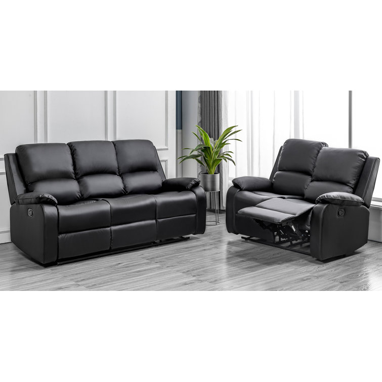 Wade Logan Berau 2 Piece Faux Leather Reclining Living Room Set & Reviews Wayfair.co.uk